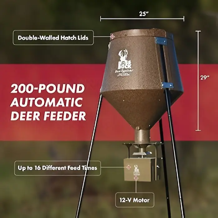 Boss Buck 200 lb Automatic Spinner Deer Feeder - 12v Battery Included - Image 5