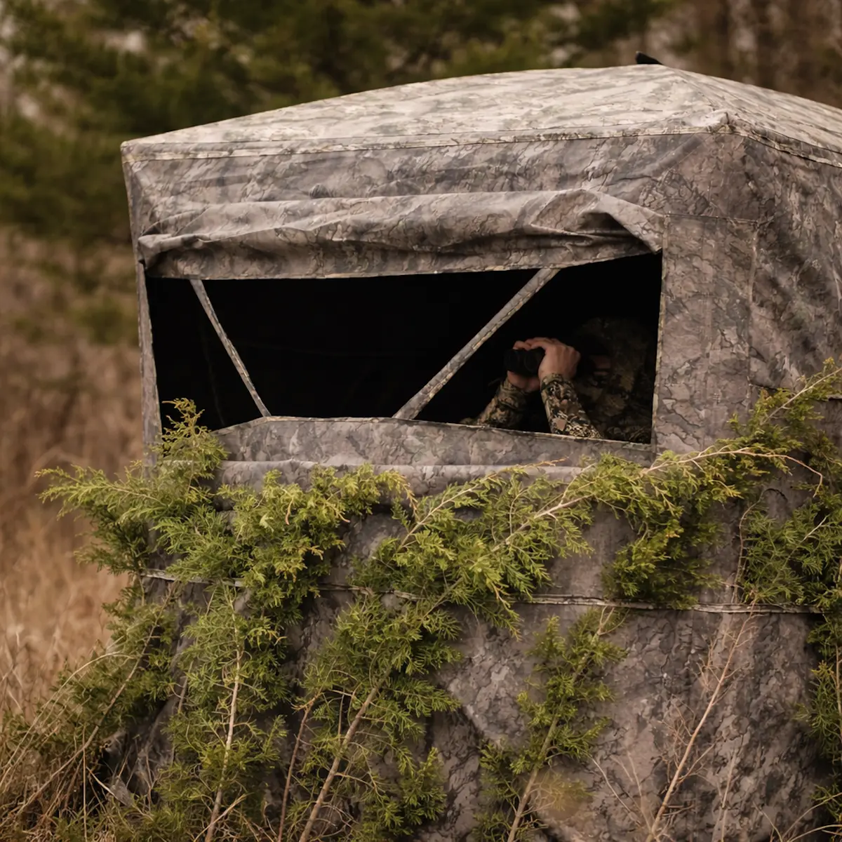 Muddy Prevue 2-Man See-Thru Ground Blind - Epic Camo - Image 5
