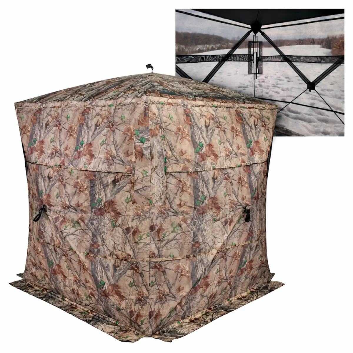 Muddy Prevue 3-Man See-Thru Ground Blind - Epic Camo - Image 8
