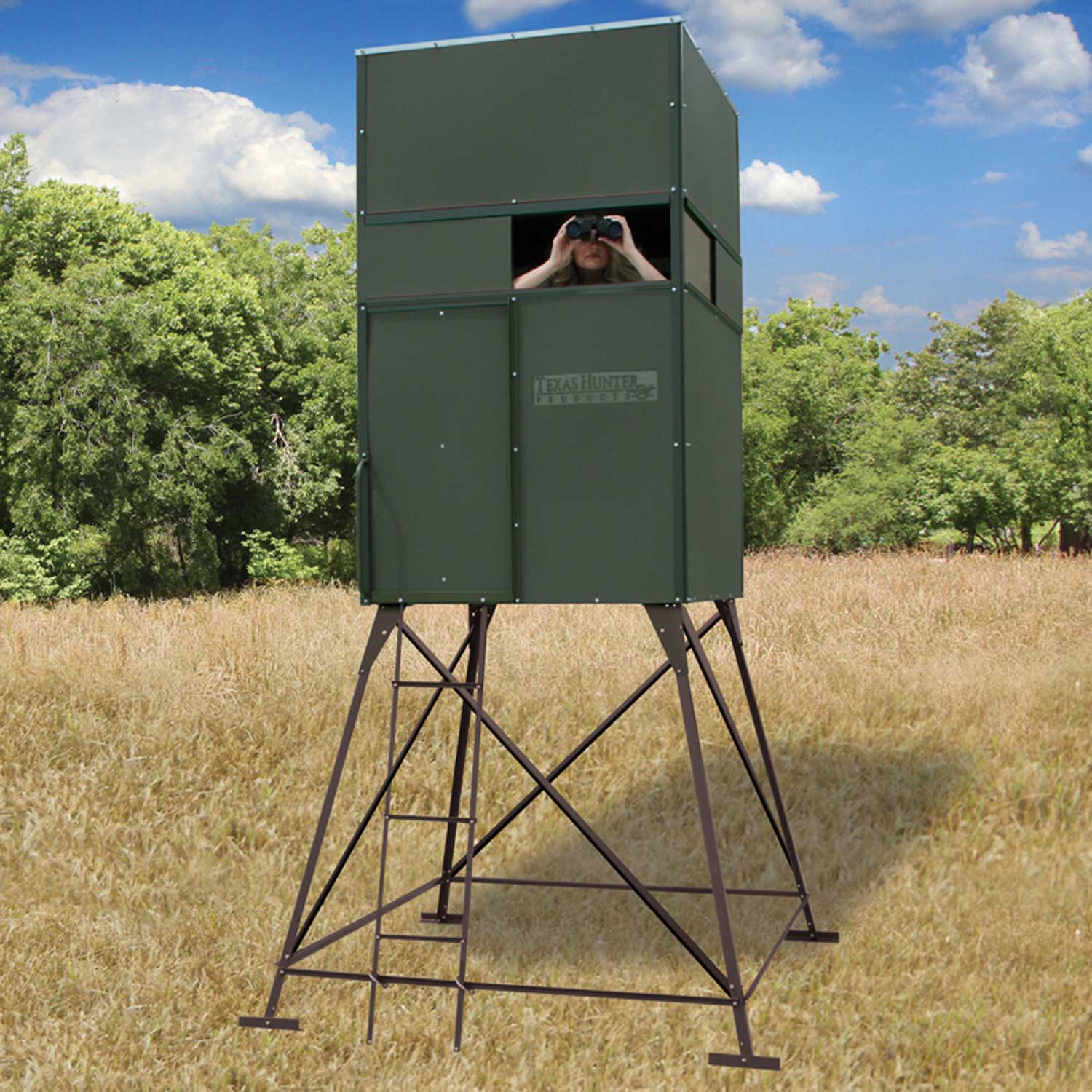 Texas Hunter Trophy Deer Blind Single 4' x 4' with 4' Tower - Image 10